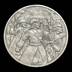 Franklin Mint History of Colonial America Pewter Medal Bacon's Rebellion Vintage
